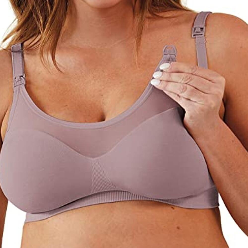 Bravado Designs mesh‎ neckline Seamless Sheer Nursing Dawn Bra M -New Read!